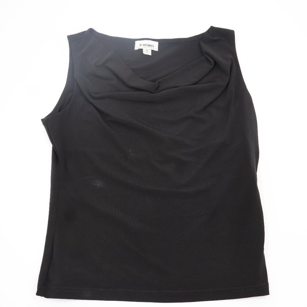 B-Works Byer California Womens XL Black Cowl Neck Sleeveless Knit Tank Top PC27